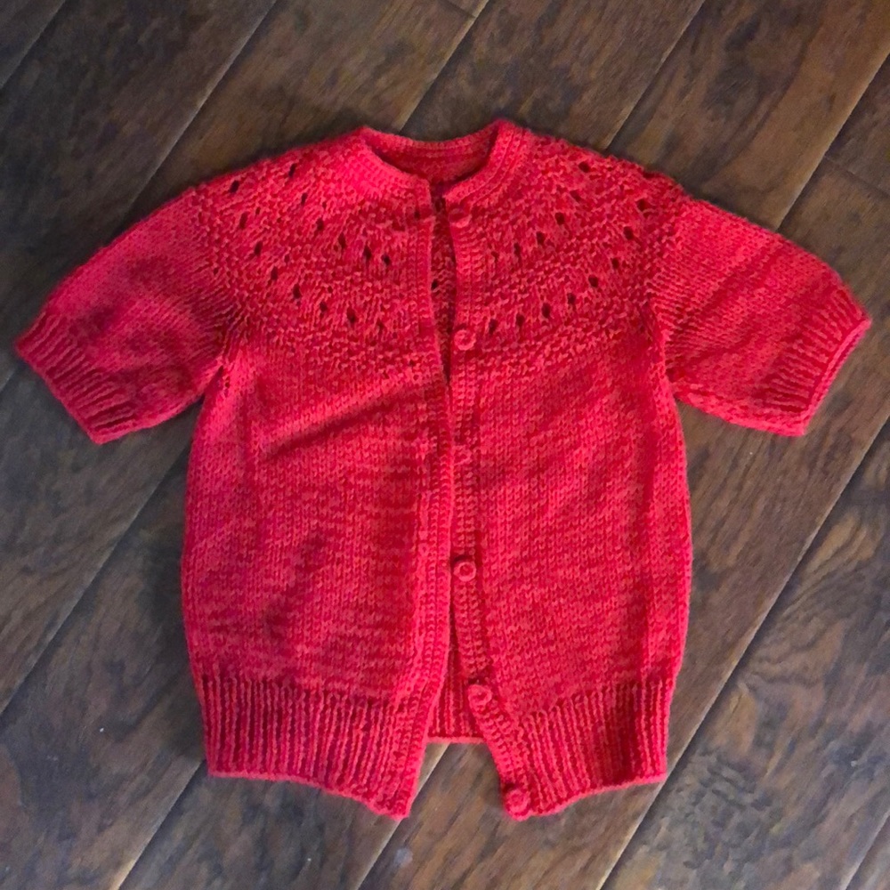 Women's Red Cardigan Sweater